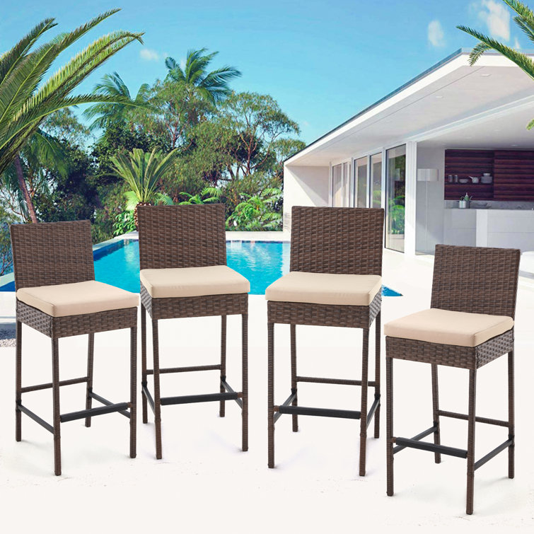Latitude Run® 30" Patio Bar Stool with Cushion Wayfair